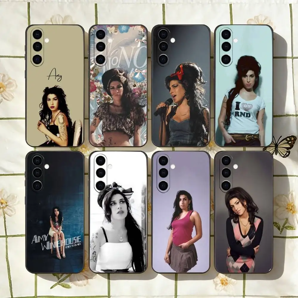 

Y2K A-Amy W-Winehouse Phone Case For Samsung Galaxy A73,A72,A71,A70,A53,A52,A51,Others Soft Black Cover