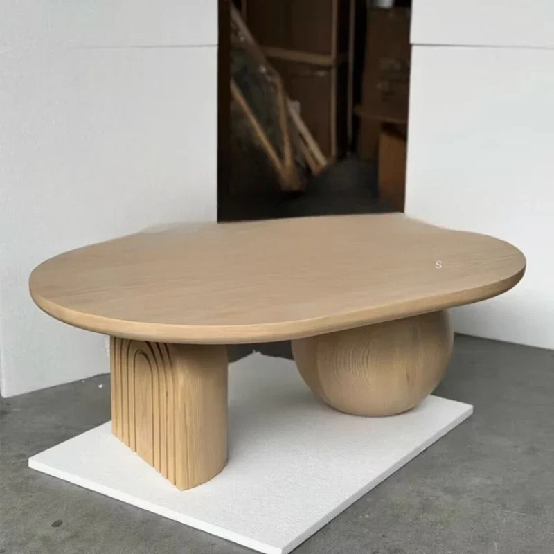 Italian medieval cream style coffee table home living room coffee table designer log simple tea table furniture