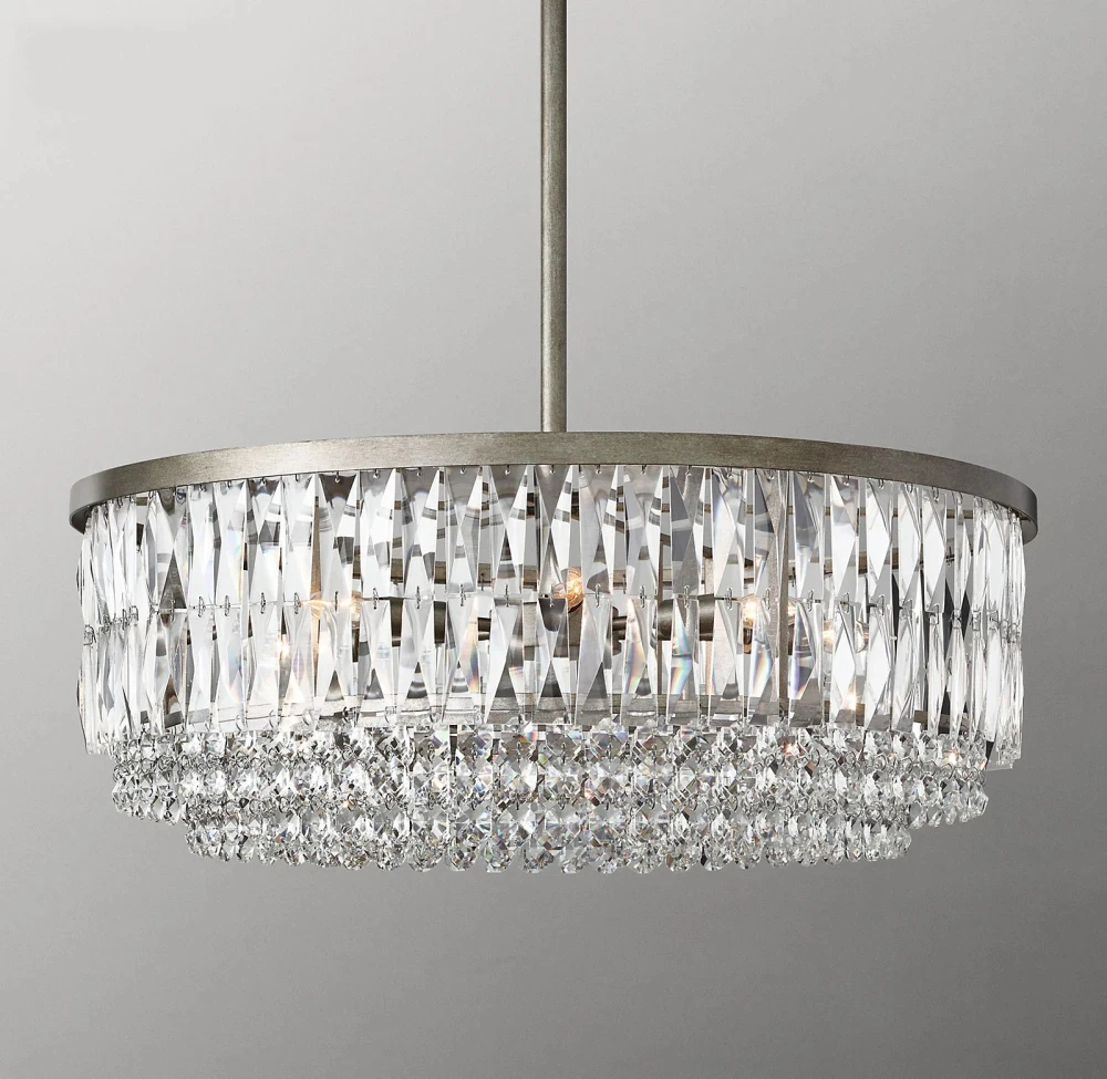 Round Chandelier Lighting For Bedroom Portia Bright Crystal Chandelier Living Room Modern Crystal Drops Hanging Lighting Fixture