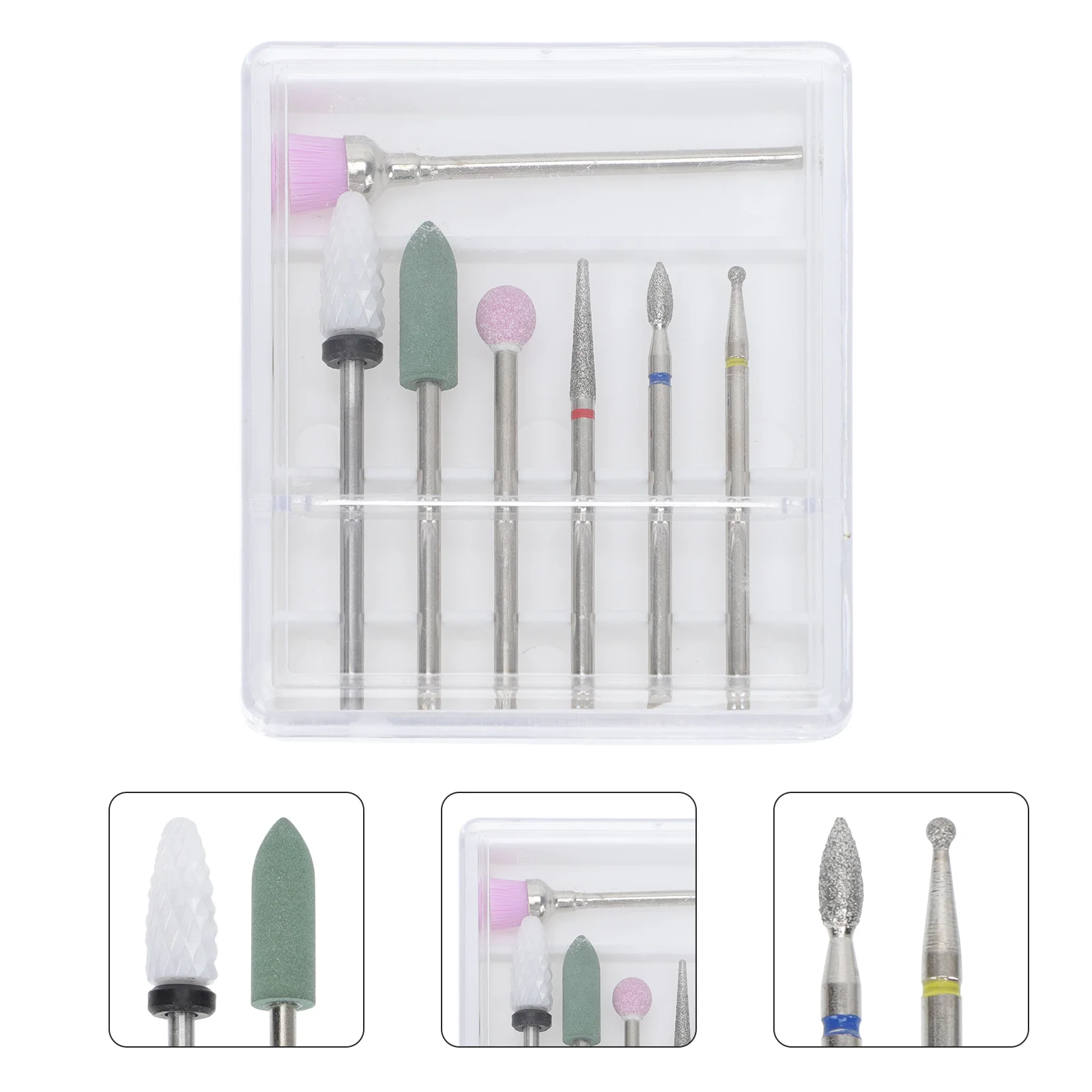 Jeu de têtes de meulage en acier au tungstène, forets de ponçage des ongles, outils de polissage, Kit de manucure pour soins artistiques, élimination propre des peaux mortes