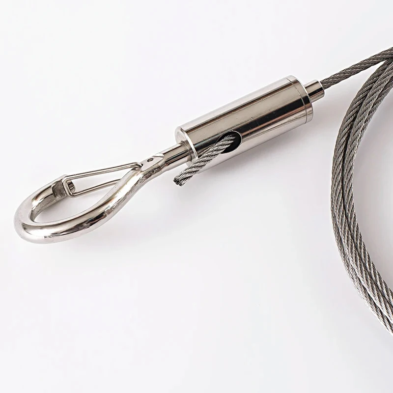 Adjustable Automatic Wire Rope Spring Hook Clothesline Picture Hanging Solution System Suspension Code Stainless Steel Cable