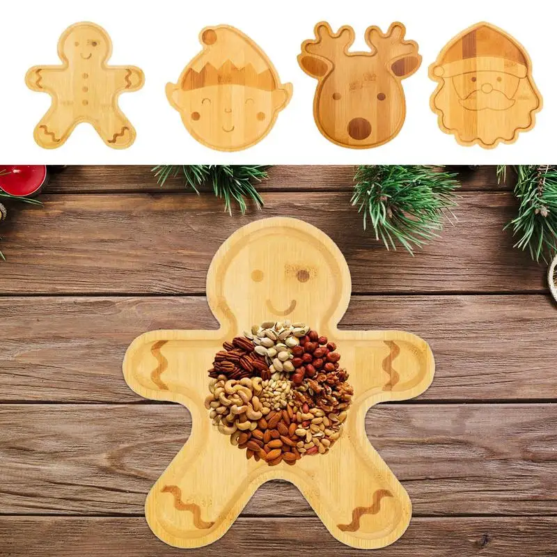 Christmas Appetizer Plate Christmas Snack Candy Dessert Plates Wood Serving Platters Snack Fruit Meat Cheese Board Christmas