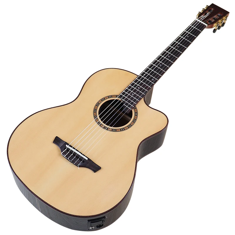 46mm Upper Nut Electric Acoustic Classical Guitar 6 String 39 inch Acoustic Classic Guitar Semi Handmade Solid Spruce Wood