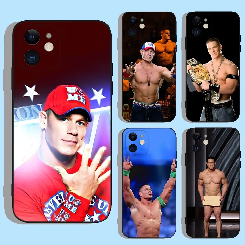 Wrestling Star John Cena Phone Case For Apple iPhone 15,14,13,12,11,XS,XR,X,8,7,Pro,Max,Plus,mini Silicone Black Cover