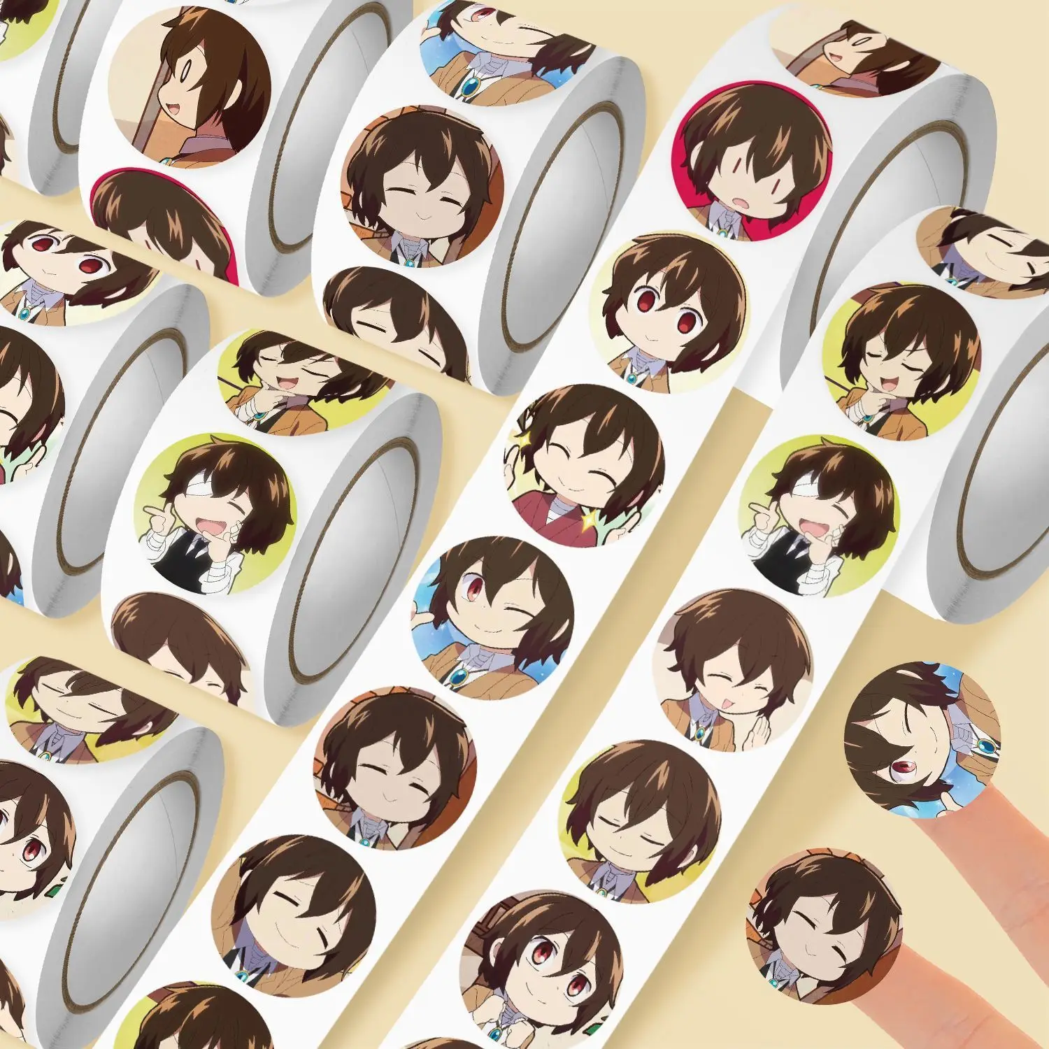 Bungo Stray Dogs Dazai Osamu Cartoon Cute 500pcs Stickers Kawaii Anime Emojis DIY Decoration Seal Stickers Anime Wholesale
