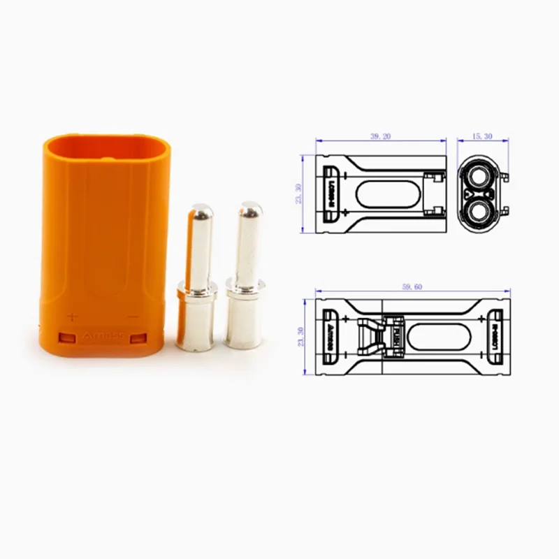 LCB50 male and female plug pressure type lithium battery model aircraft connector horizontal vertical welding plate LCB50PB/PW