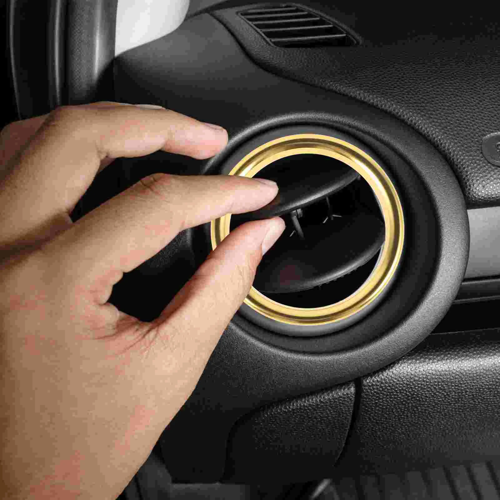 4 Pcs Air Conditioning Decorative Ring Conditioner Cars Ac Decoration Trim Sticker 304 Stainless Steel Outlet Accessories