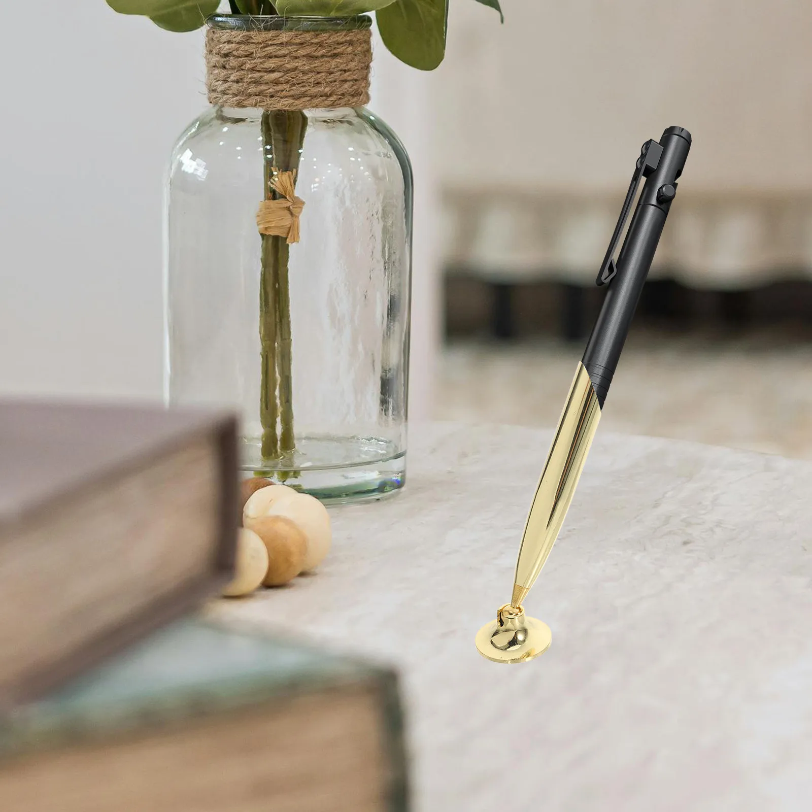 4Pcs Professional Metal Pen Holder Base Single Pen Stand for Desk Office Hotel Writing Signing Minimalist Design