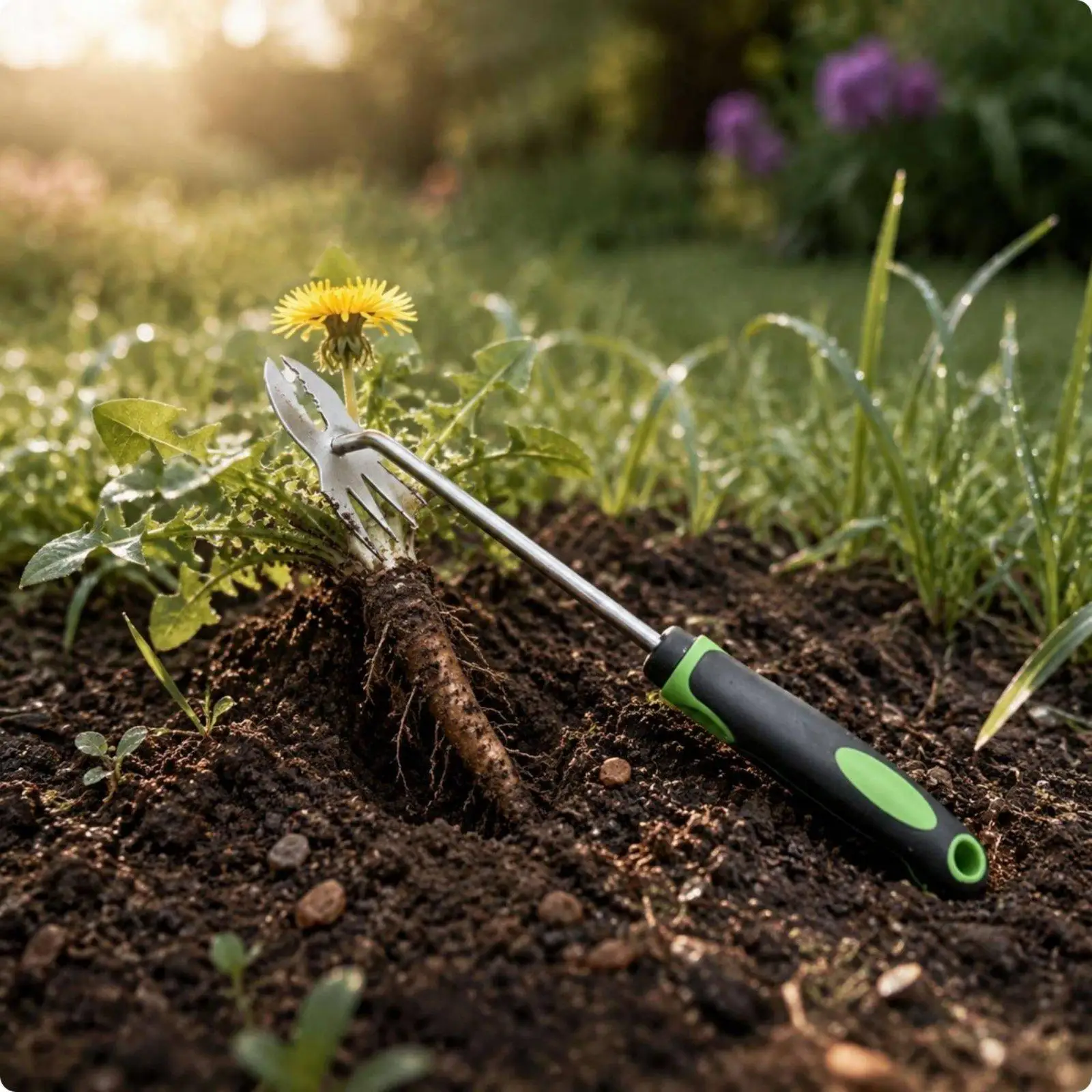 Stainless Steel Invasive Growth Remover Subsurface Removal Garden Weeder Tool Easy to Use Hand Invasive Growth Puller for Yard