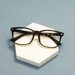 Men Women Classic Rectangular Spectacles TR90 Plastic Lightweight Full Rim Transparent Glasses Frame For Prescription Lenses