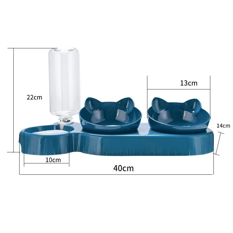 3-In-1 Cat Bowl Set with Tilted Ear Design and Gravity Water Bottle for Neck Protection - Bowls with Water Feeder Cats food bowl image 6