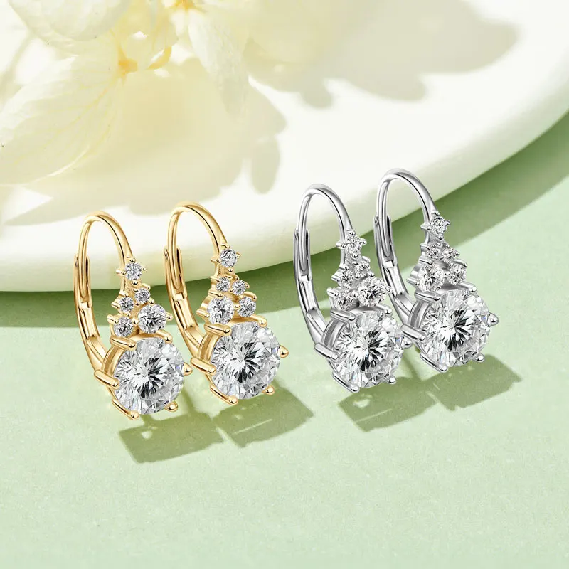 

RAPRGOLD GRA Certified Multi-size Round Moissanite Hoop Earrings for Women Real S925 Sterling Silver Clip Earrings Jewelry Gifts