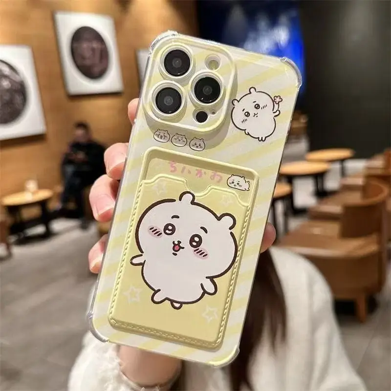 Funda para tarjeta fotográfica, funda para iPhone 16 Pro Max 15 14 Plus, funda Chiikawa de dibujos animados Apple 13 12 11 Pro, funda para teléfono a prueba de golpes