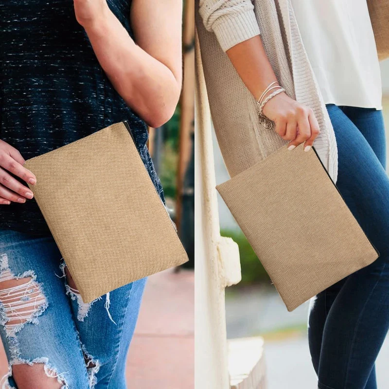 Women's DIY Linen Makeup Bags Lipstick Bag Summer Beach Vintage Wallet Handbag Bag LovelyPurse Wallet Fashion Cute Beach BAG