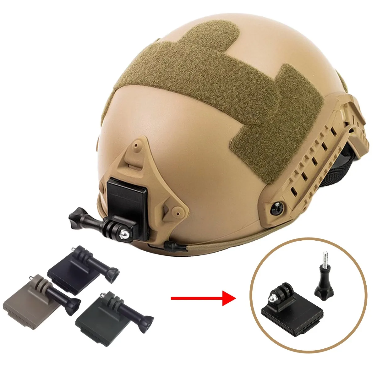 FAST Tactical Helmet NVG Helmet Adapter Fixed Installation Suitable for GoPro Sports Camera Bracket Outdoor Diving and Hunting