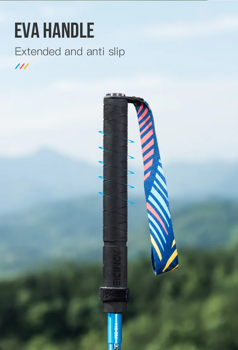 2pcs AONIJIE New Folding Outdoor Quick Lock Hiking Pole Walking Stick 105cm 115cm Trekking Pole For Height 155cm to 175cm