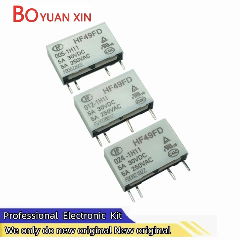 Electromagnetic relay HF49FD-005 012 024 1H11 1H11T 1H12 T 4 legs 5A 5V 12V 24V Communication relay