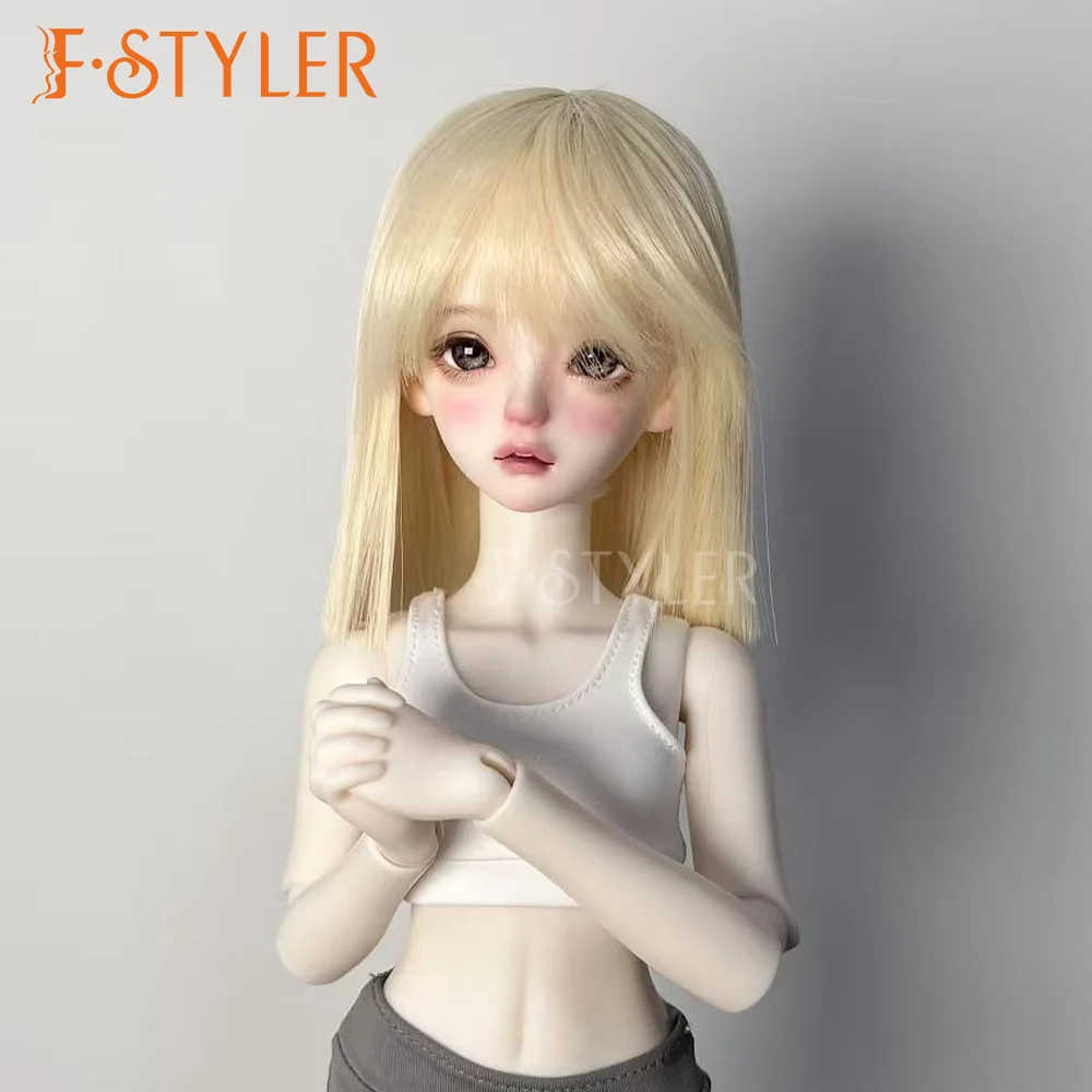 

Парик для куклы FStyler, шелковистые прямые волосы для куклы BJD, синтетический мохер, различные цвета, аксессуары для кукол, настройка волос 1/3 1/4