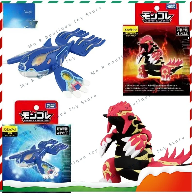 Em Estoque: Bonecos Pokémon Originais TOMY - Groudon e Kyogre (Reversão Primal) - Modelos de Pokémon Lendários - Brinquedos de Coleção Exclusivos - Presentes Requintados