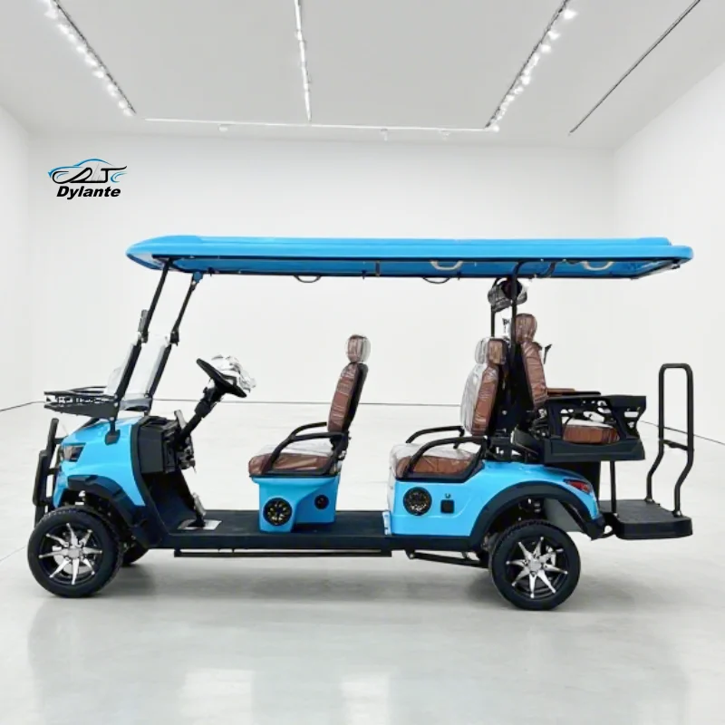 جديد إطلاق الجملة حمض الرصاص/بطارية ليثيوم عربة جولف كهربائية 2 + 2 مقاعد عربات التي تجرها الدواب مع لوحة طاقة شمسية