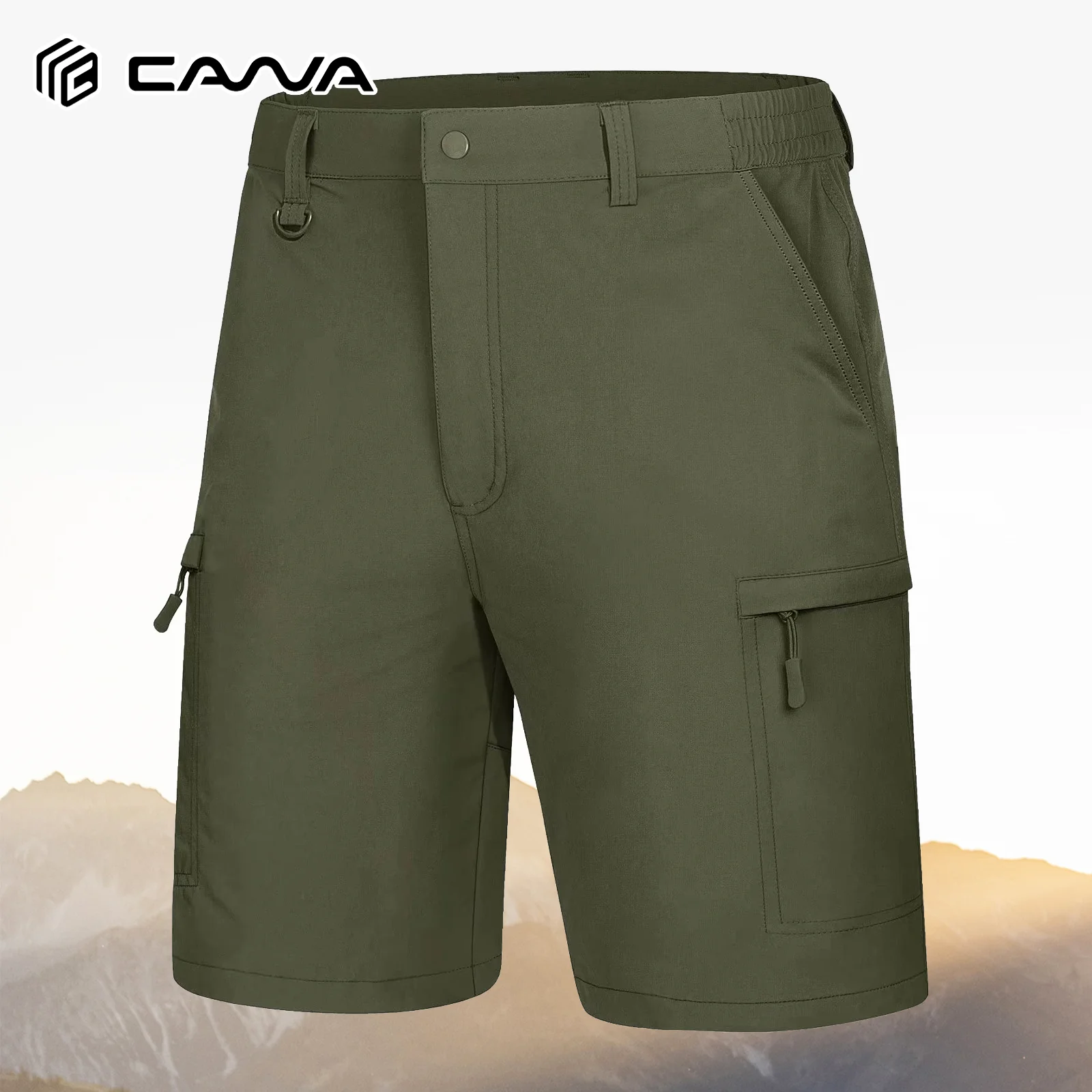 Men's Quick Dry Cargo Shorts Summer Waterproof Hiking Shorts Outdoor Multi-pockets Camping Training Work Shorts Man