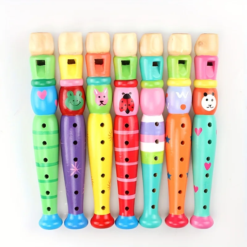 Holzflöte im Cartoon-Design, geeignet für Anfänger – 6-Loch-Mundharmonika, das perfekte Weihnachtsgeschenk für Musikliebhaber, modernes Design. – Detail 3