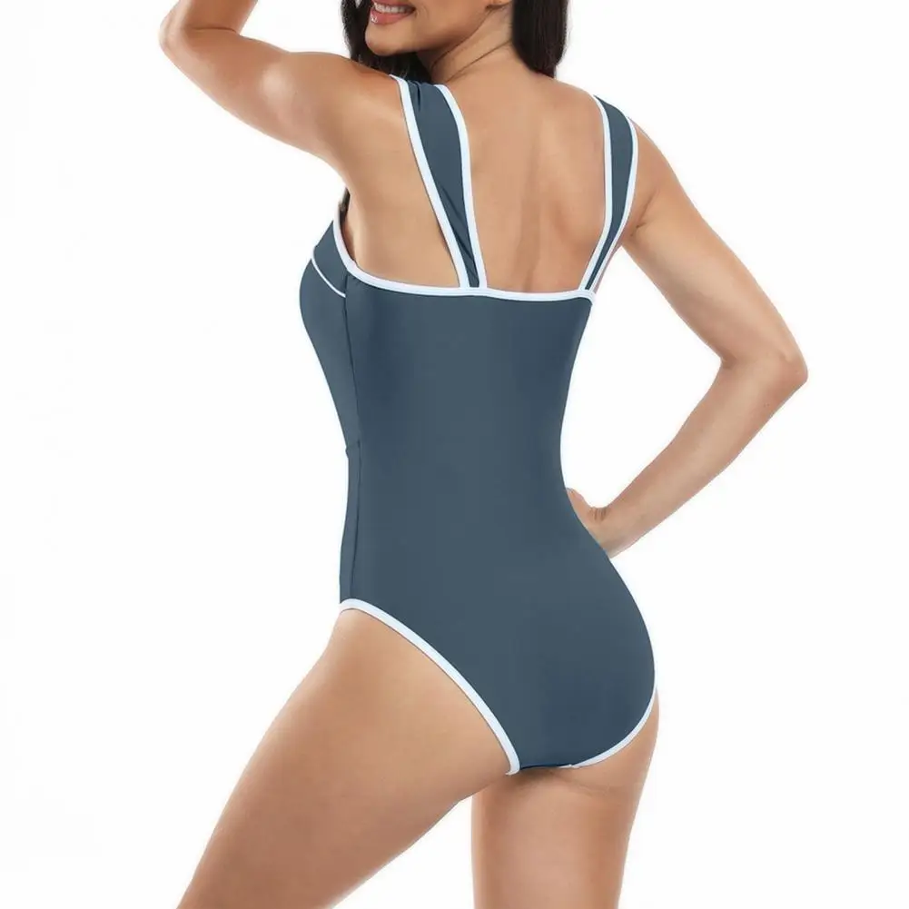 Costume da bagno donna costume intero collo quadrato gonna Monokini Set costumi da bagno a vita alta costumi da bagno per donna tinta unita elastico