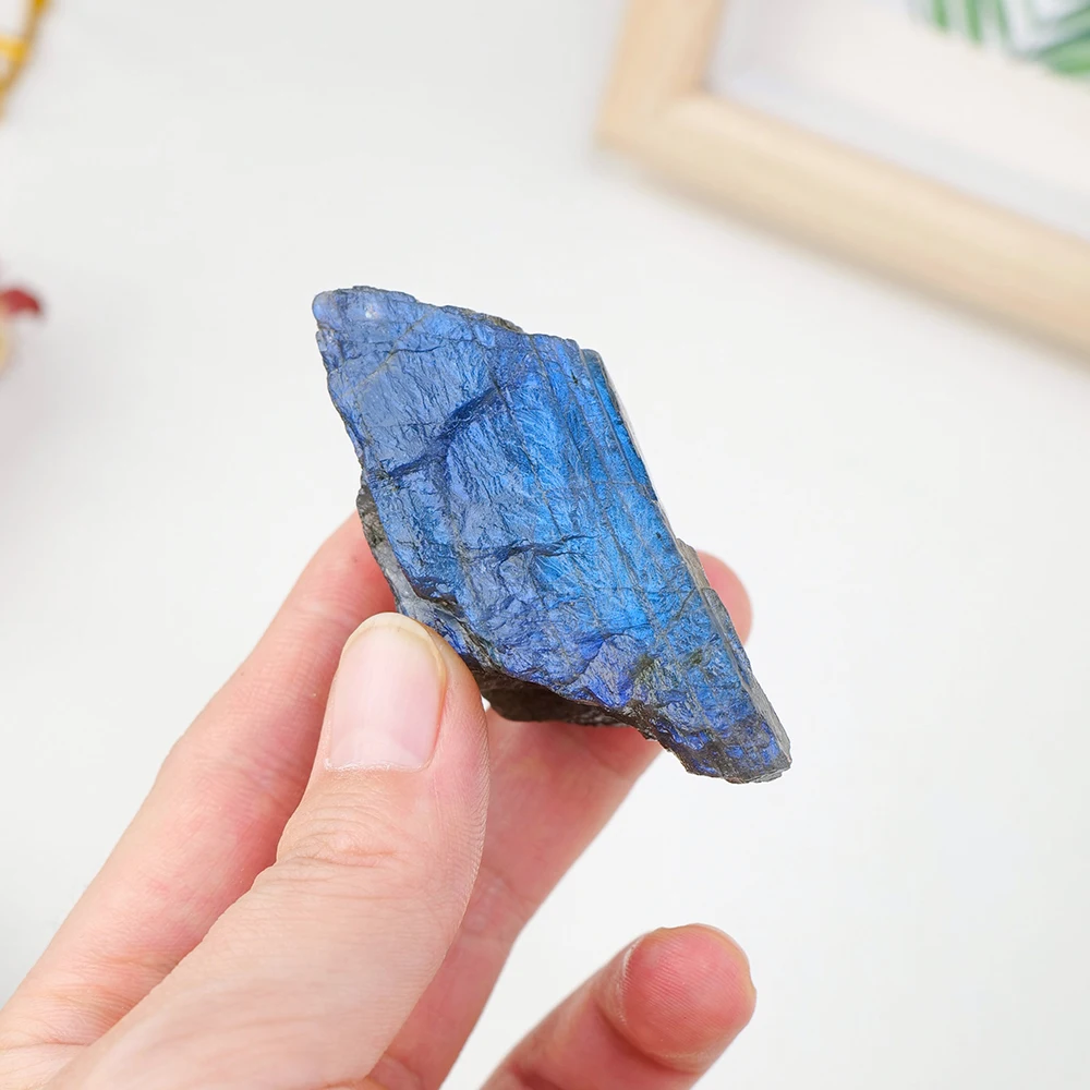 1pc Natural Labradorite Crystal Raw Stone Rough Mineral Specimen Blue Light Stone Healing Stone Handicraft Decorate Stones