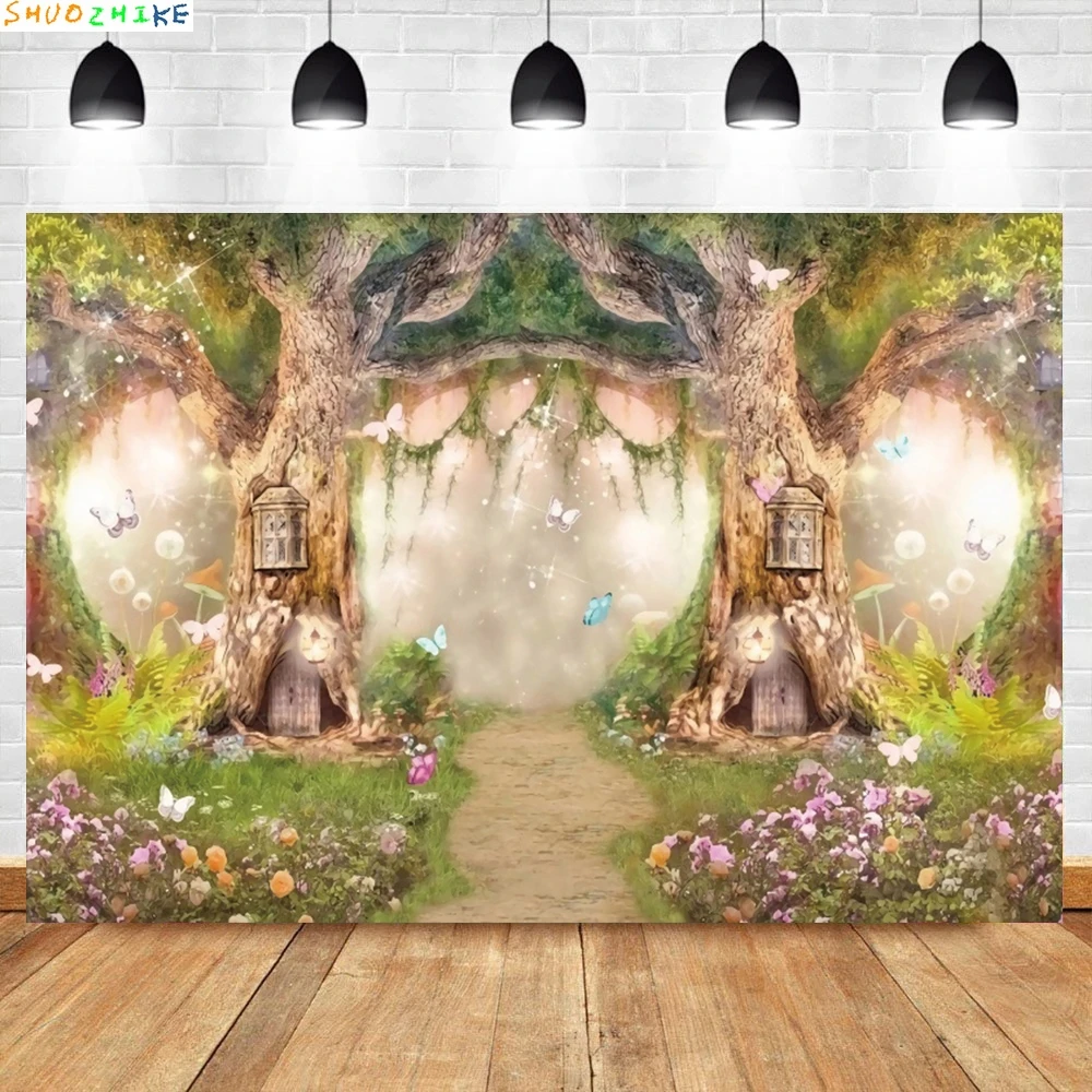 شجرة الغابات الخضراء منزل حكاية العشب ضوء الطفل الطفل صورة خلفيات الصور الخلفيات لاستوديو الصور #2