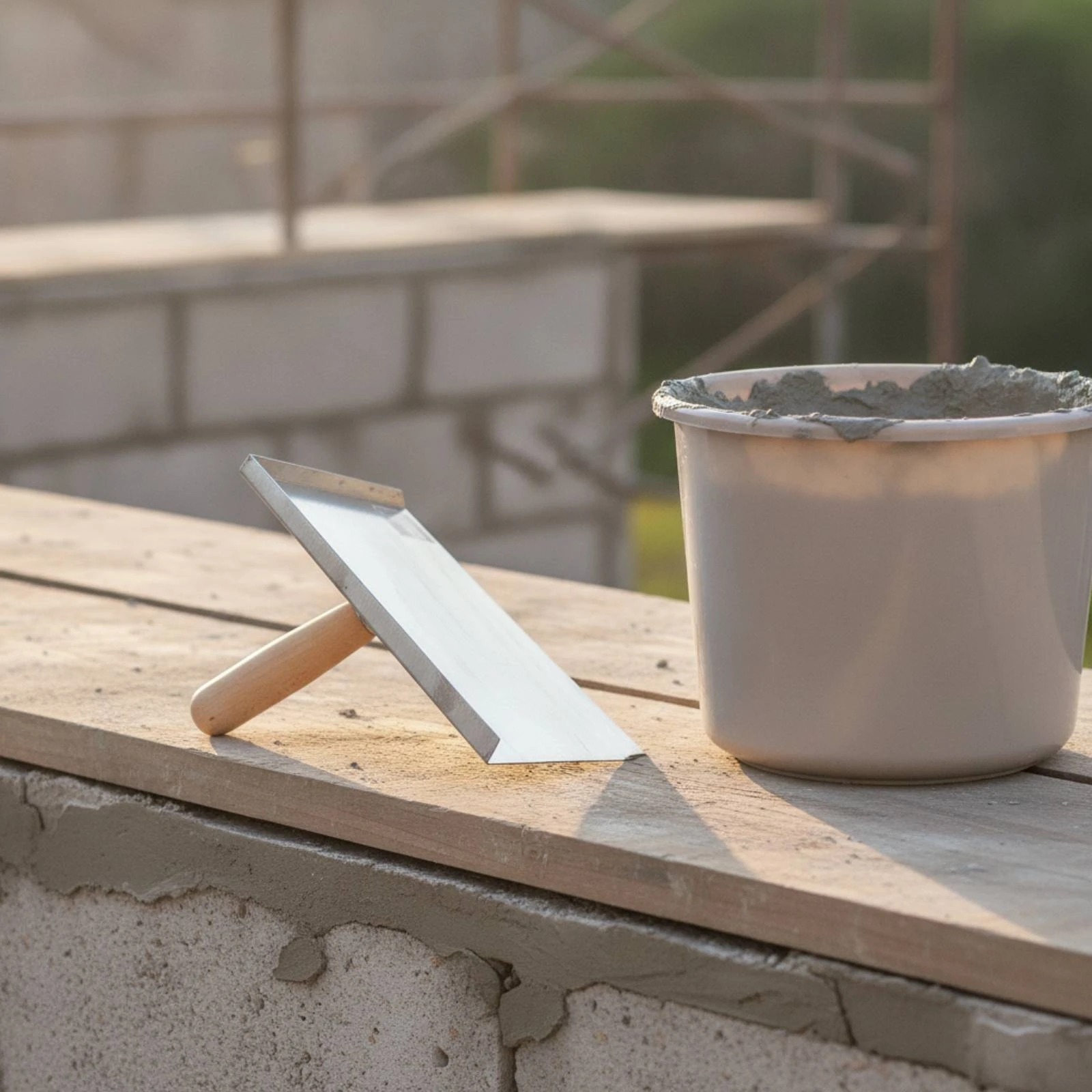 Stainless Steel Trowel with Wooden Handle Long-Lasting Trowel with Wooden Handle Hand Tool Professional Ergonomic for Tilers