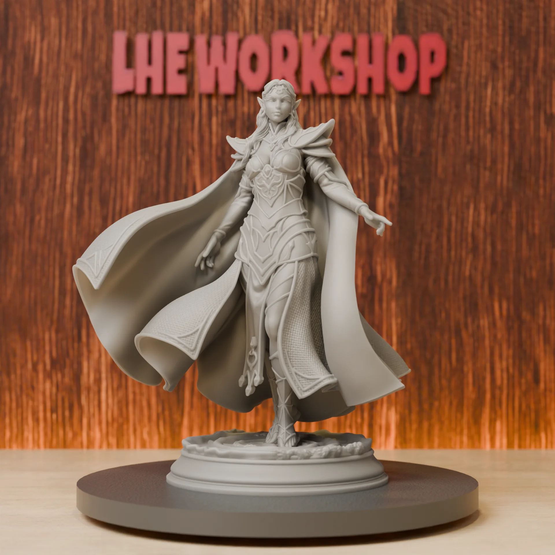 Drow Sorceress Miniatures | 28mm-75mm | Resin 3D Printed DND Pathfinder Mini | Unpainted Grey