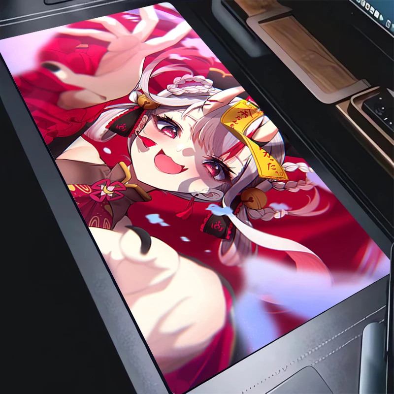 

Mouse Pad Laptop Gamer Cabinet Mousepad Hololive Nakiri Ayame Pink Extended Desk Mat PC Anime Girl Keyboard Pad Kawaii Mouse Mat