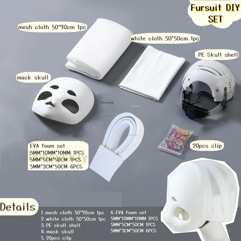 فرسوت Kigurumi جمجمة أغطية الرأس للكوسبلاي ، زي فروي ، إكسسوارات تصنعها بنفسك ، دمية حيوان رغوي ، قاعدة رأس كبيرة