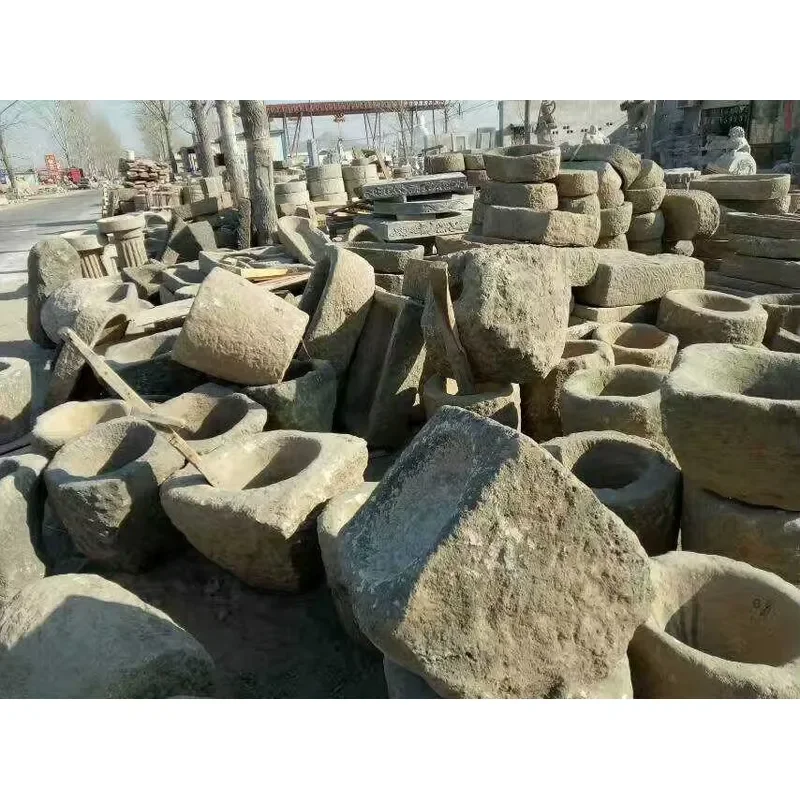 for Natural Limestone Antique Stone Flower Pot Old Trough Planters Flowerpot Garden Decor