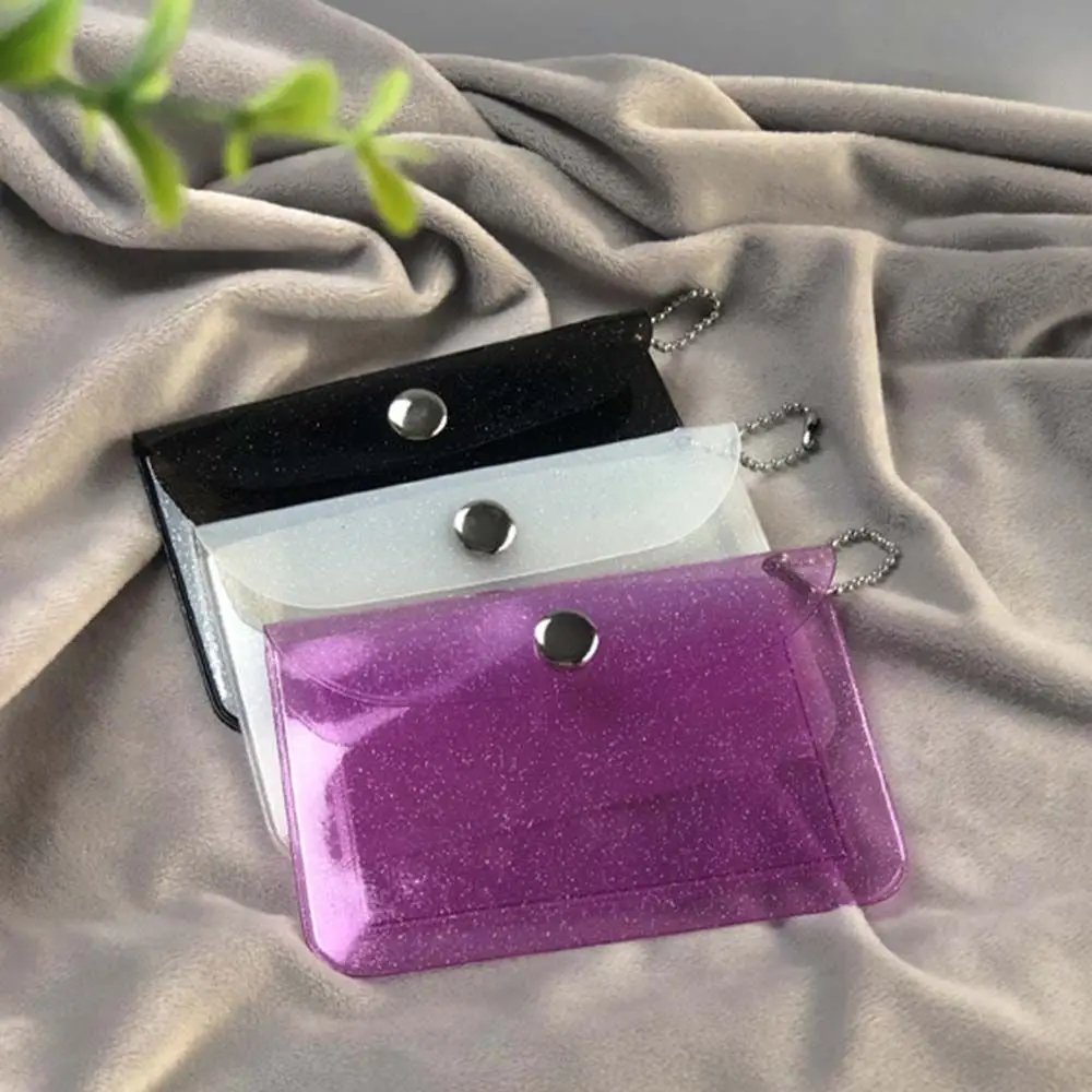Simple Portable Waterproof Card Storage Bag Key ring Photo Organizer Keychain Coin purse Small Wallet Photo Card Holder