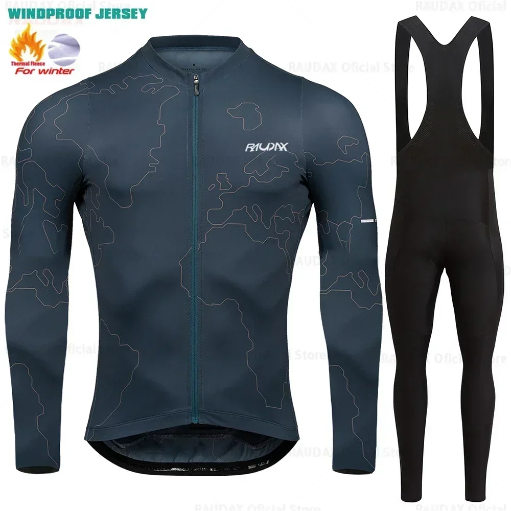 Gobikeful raphaful Team Thermal Fleece Clothing Sets for Men, Top Cycling Jersey, Sport Bike, MTB Riding, Warm Jackets, Winter