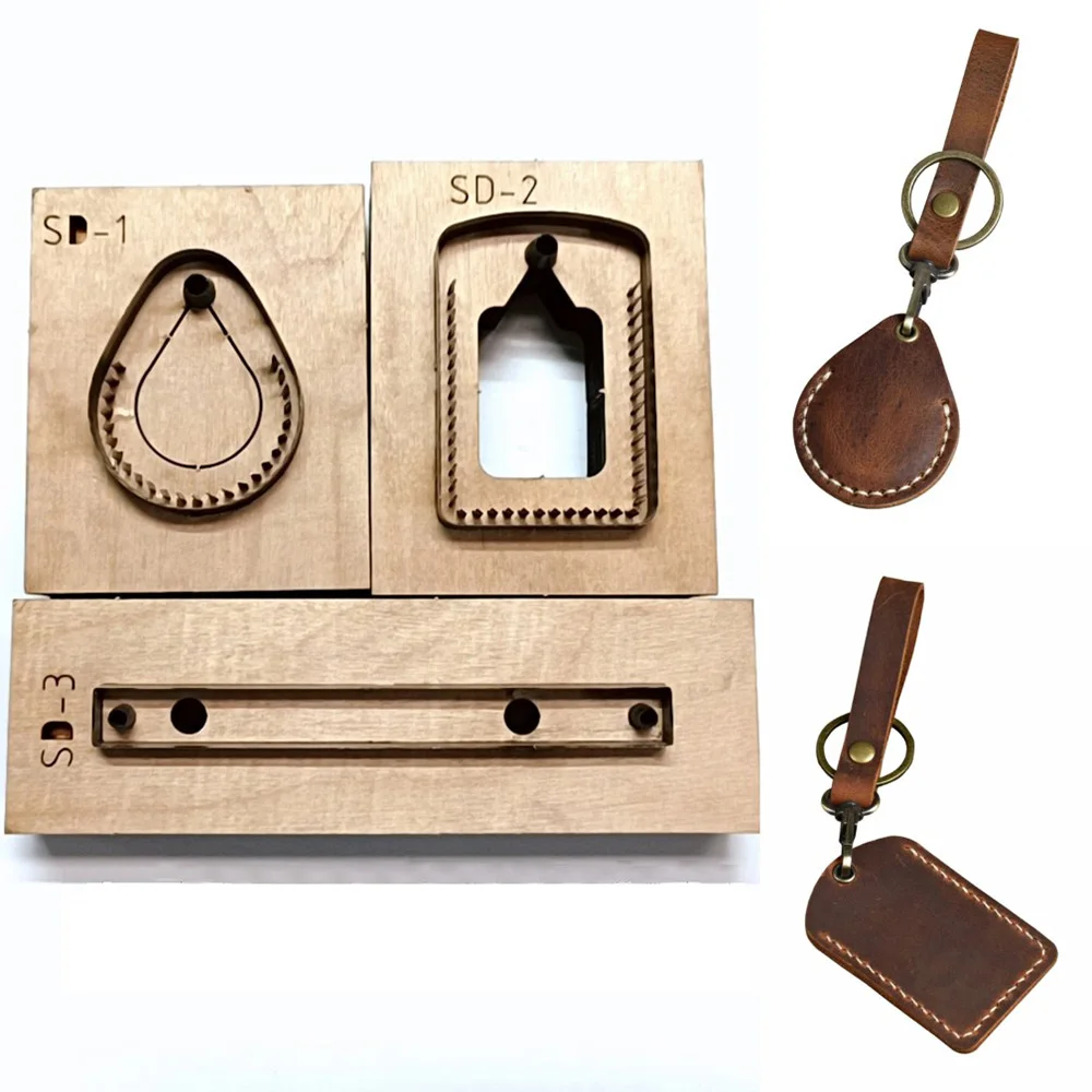 DIY Handmade Keychain Pendant Wood Cutter Mold Making Decor Supplies Template Leather Cutting Dies