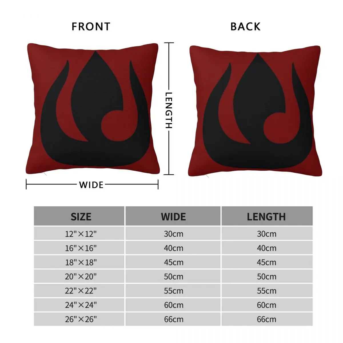 Fire Nation Banner Square Pillowcase Pillow Cover Polyester Cushion Zip Decorative Comfort Throw Pillow for Home Car