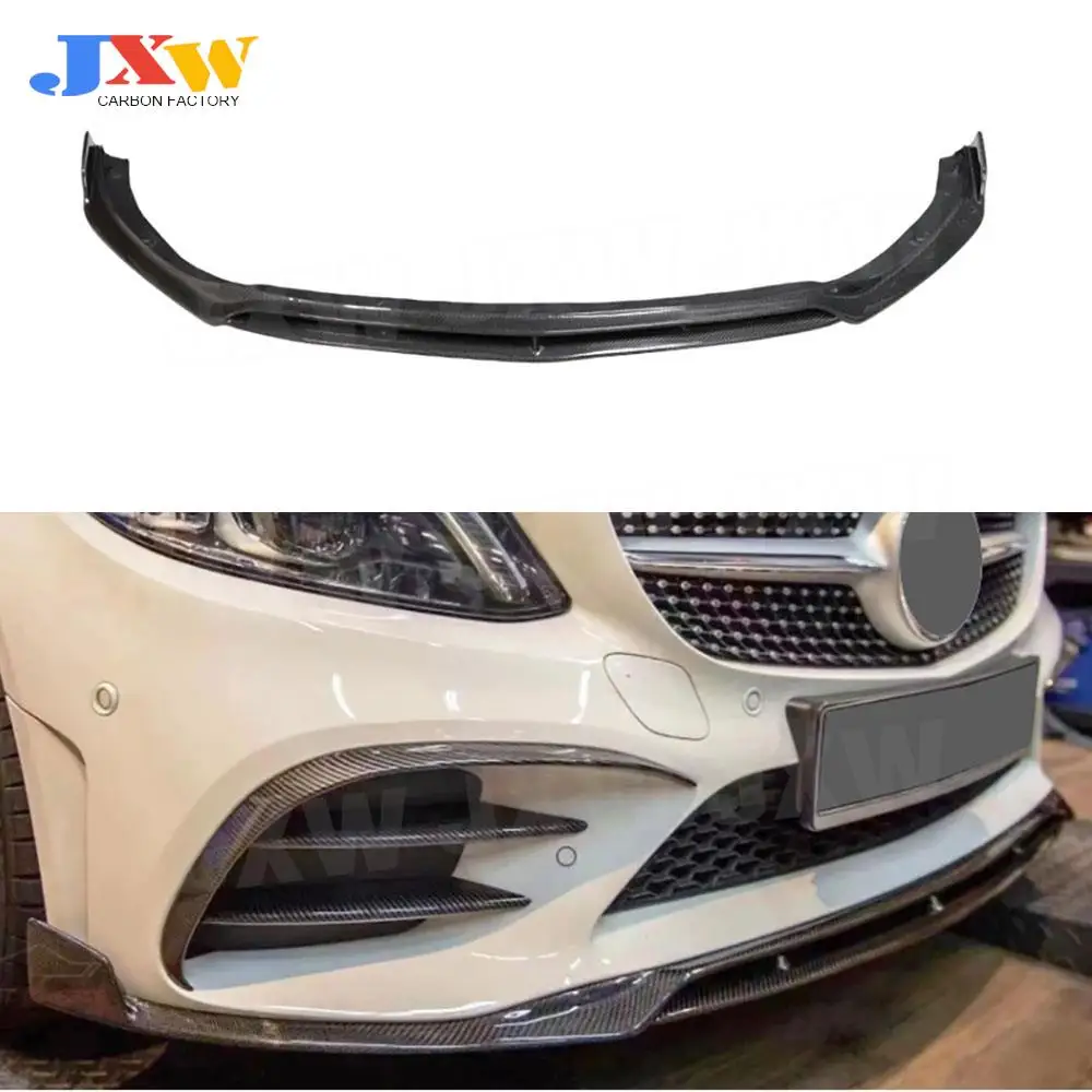 

Carbon Fiber Front Bumper Chin Guard For Mercedes Benz C Class W205 C43 AMG Sport 2019-2021 Front Bumper Lip FRP