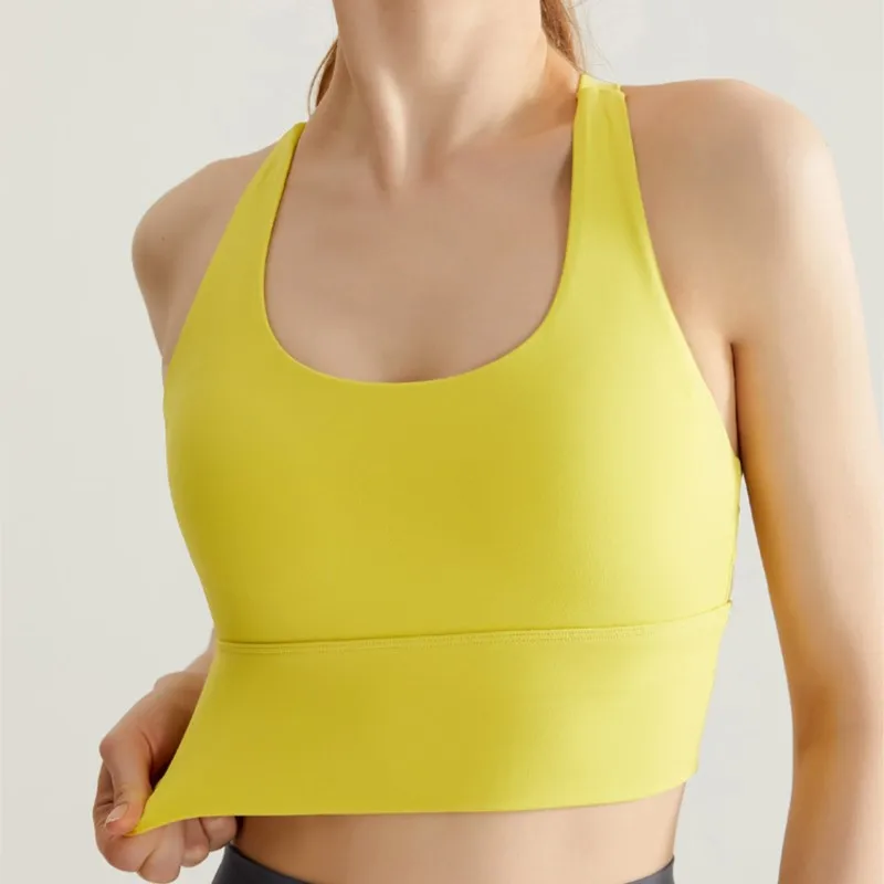 High Elasticity Solid Color Sports Vest Yoga Fitness Underwear Tank Top 2024 Autumn Women Gym Seamless Vests Jogging Commuting