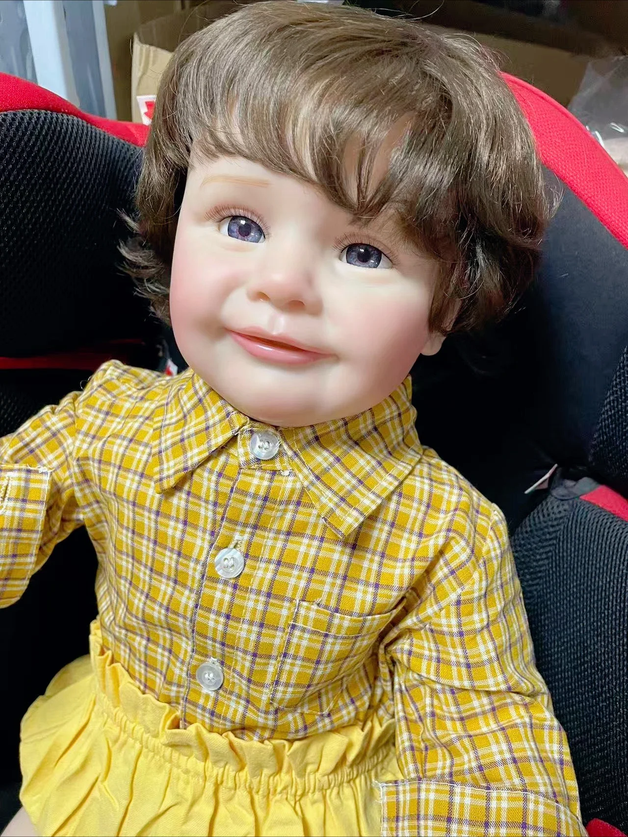 Multiple Layers Painting Lifelike Cute Pretty Zoe Reborn Toddler Doll 25Inch Soft Cloth Body With Visible Veins Hand-Rooted Hair