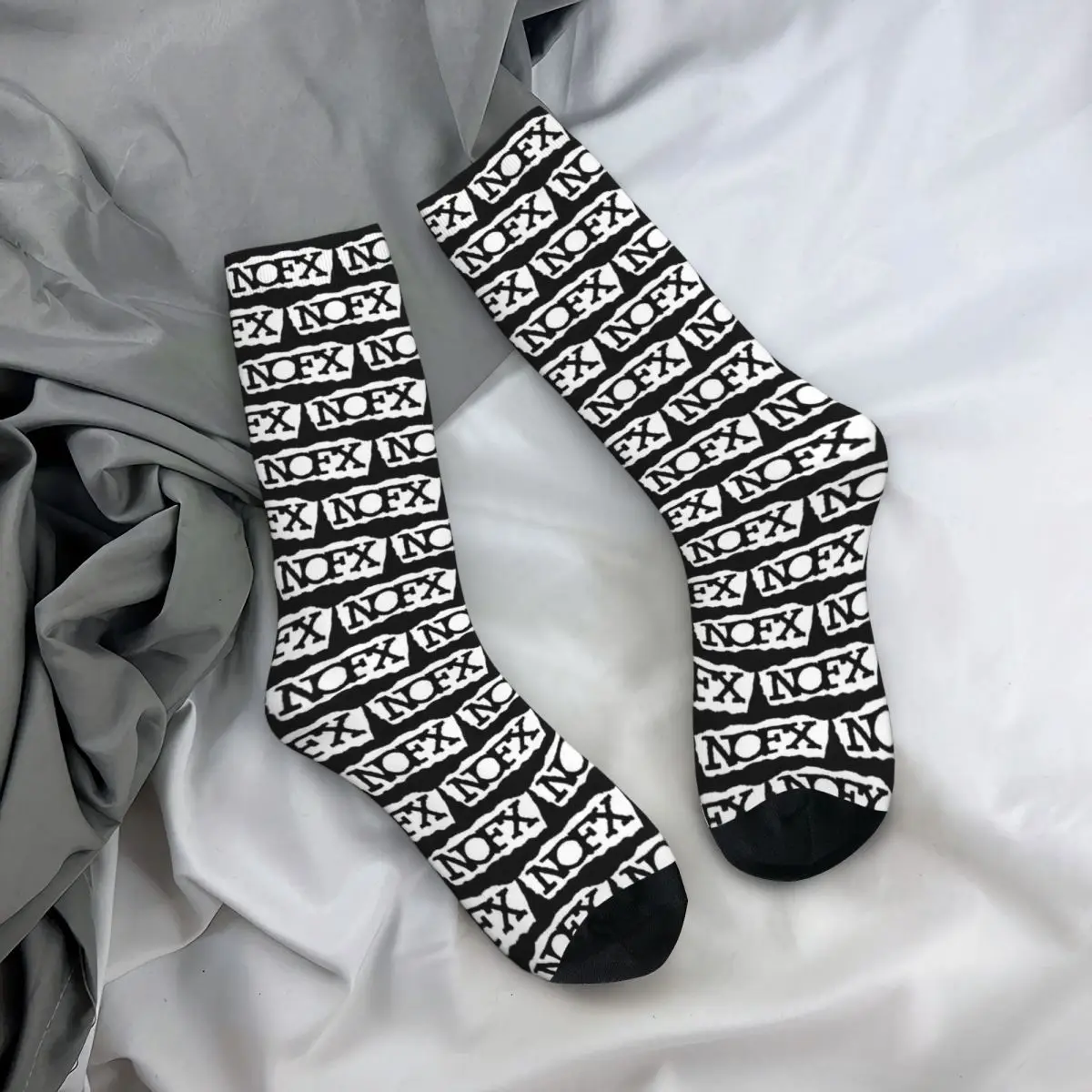

All Seasons Crew Stockings NOFX Band Graphic Gothic Socks Crazy Hip Hop Long Socks Accessories for Men Women Birthday Present