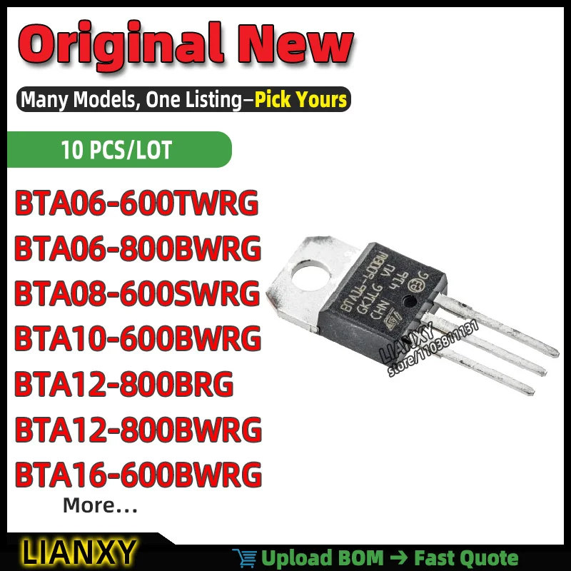 BTA12-800BRG BTA12-800BWRG BTA06-600TWRG BTA16-600BWRG BTA08-600SWRG BTA06-800BWRG BTA10-600BWRG BTA10-600CWRG TO-220