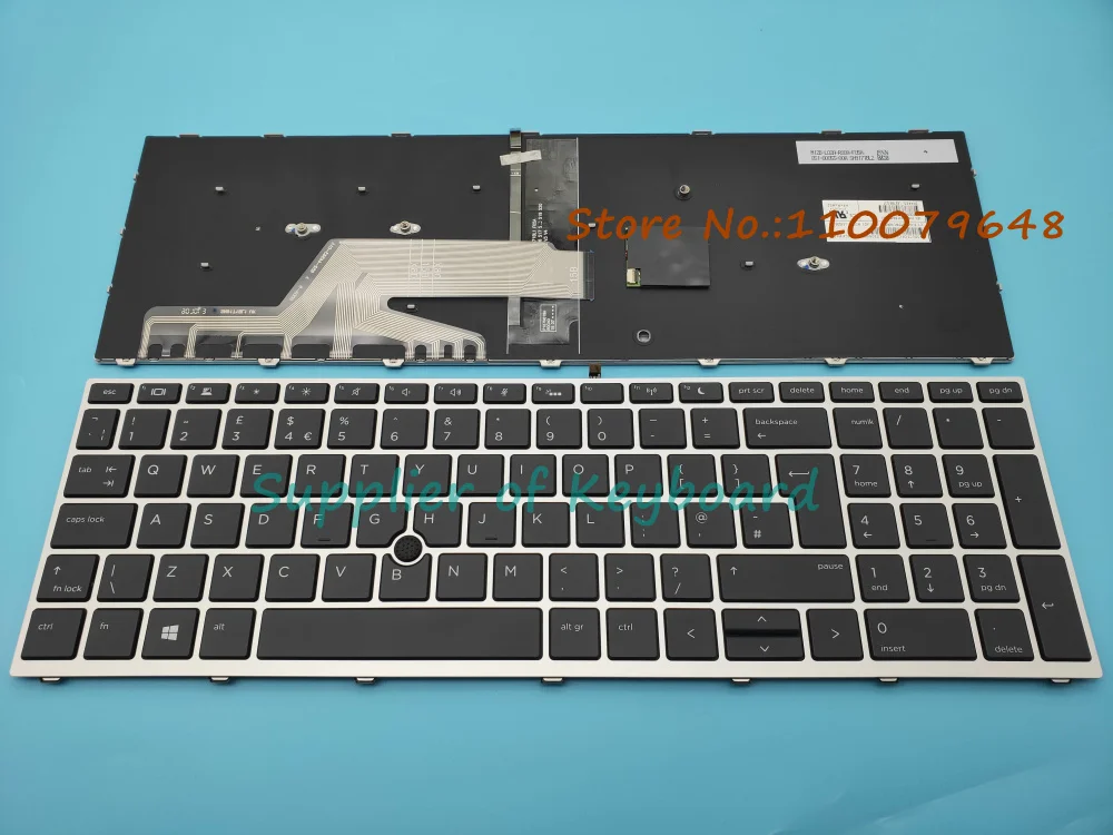 Imagem -02 - Teclado Trackpoint Retroiluminado para Laptop hp Probook 650 G4650 g5 655 G4655 g5 Inglês Latim Espanhol Reino Unido Brasil Português Novo