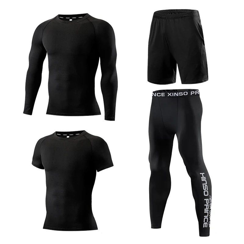 

Men's Four-Piece Sports Set Quick-Dry Tights for Gym, Basketball, Running and Outdoor Activities Conjuntos De Pantalones