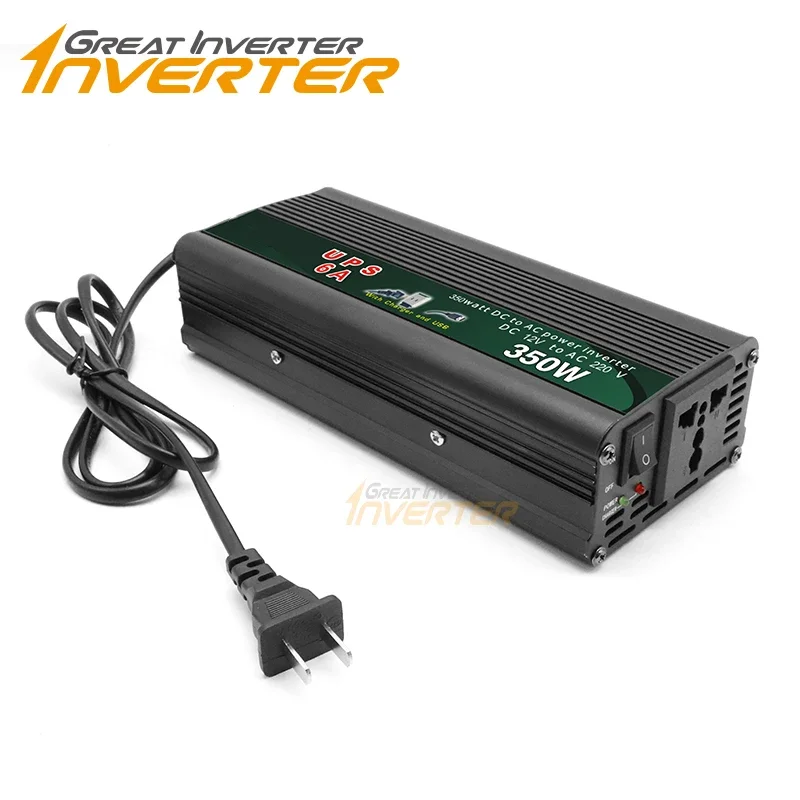 350W Off Grid Inverter with Charger, 350W 12VDC TO AC110V/220V Modified Sine Wave Power Inverter with charge function