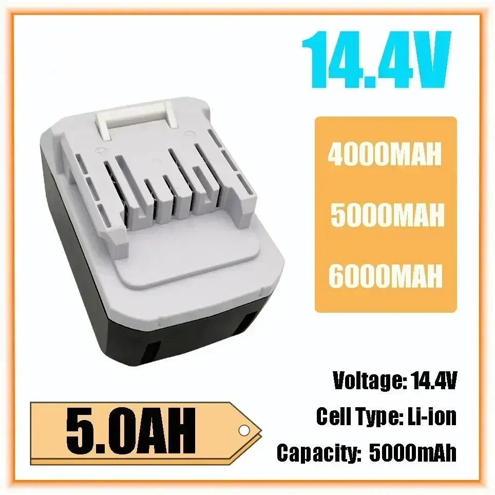 14.4V 5.0AH แบตเตอรี่ Li-Ion แบบชาร์จไฟได้สําหรับ Makita Mak BL1415G BL1413G BL1460G DC18WA UH480D UH520D UM165D UR140D DMR106