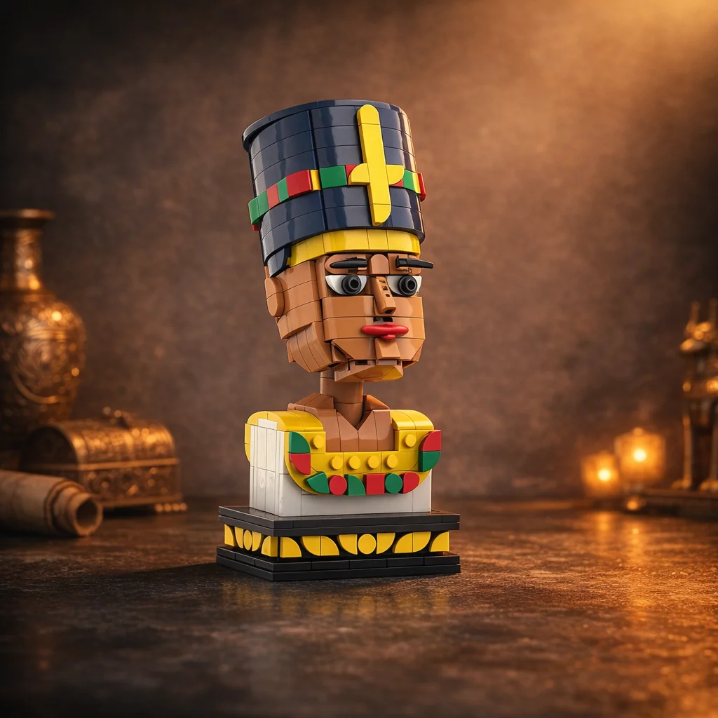 

Ancient Egypt Nefertiti Queen Bust Building Bricks Historical Architecture DIY Model MOC Desktop Decor Art Souvenir Gift