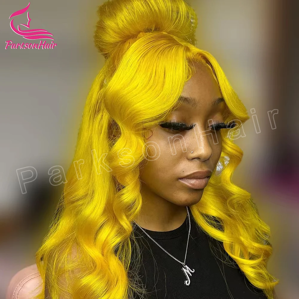 

Yellow 13x6 Transparent Lace Front Wig BodyWave Wigs For Women 613 Colored 13x4 HD Lace Front Blonde Human Hair Wigs 250 Parkson