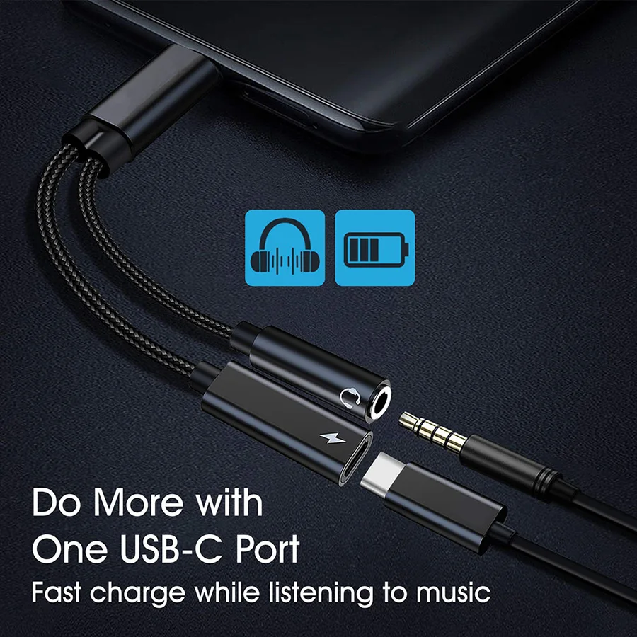 32bit/384Khz USB C To 3.5MM Jack AUX Audio Adapter Type C 3 5 Headphone Converter For Samsung Galaxy S25 Oneplus 13 13r Pixel 9